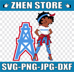 betty boop houston oilers throwback png sublimation design, betty boop bundle, digital download