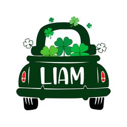 green shamrock on green liam truck svg png