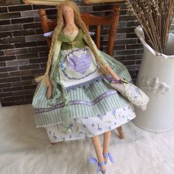 lavender angel tilda doll handmade doll provence decor home rag doll collectible doll doll for mom daughter wife sisiter