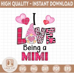 I Love Being A Mimi Gnome Heart Buffalo Plaid Png, Gnome Png, Gnome Mimi Png - INSTANT DOWNLOAD - Png Printable - Digita