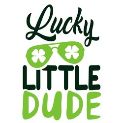 lucky little dude shamrock glasses svg png, st patrick svg