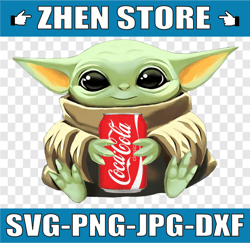 baby yoda with coca cola png,  baby yoda png, sublimation ready, png files for sublimation