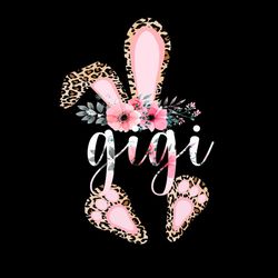 gigi bunny watercolor flower png sublimation designs