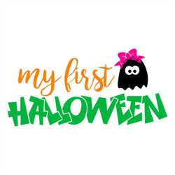 my first halloween svg, cute ghost girl svg png