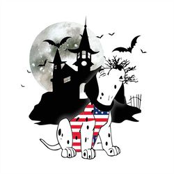 american dog with witch castle png sublimation designs