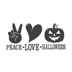 peace love halloween svg silhouette, halloween gift svg