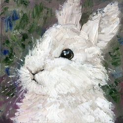 bunny oil painting.