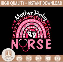 Mother Baby Nurse Png , Sublimation Print File, Mother Baby Nurse Sublimation , Buffalo Plaid, Rainbow PNG