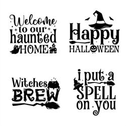 Halloween Witches Broom Set SVG Silhouette