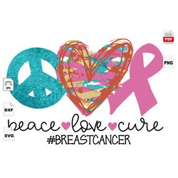 peace love cure, breast cancer svg, cancer awareness, black girl svg, cancer ribbon svg, breast cancer ribbon, breast ca