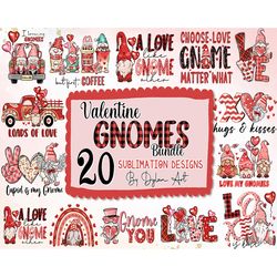 20 valentines day gnomes png sublimation design, valentine's day gnome png, valentines day png, gnome with heart png, lo