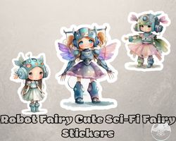 robot fairy cute sci-fi fairy stickers