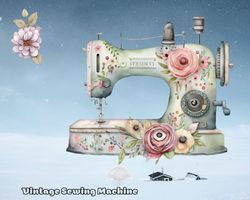 vintage sewing machine clipart