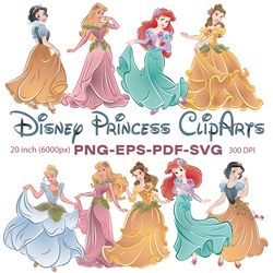 disney princess svg, disney princess clipart, disney princess png, belle svg,cartoon clipartsvg, hand-drawn large-size