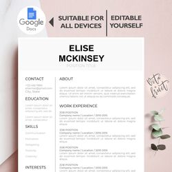 google docs resume template | google docs cv template | google resume | google resume template