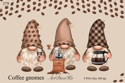 coffee gnomes , watercolor png clipart