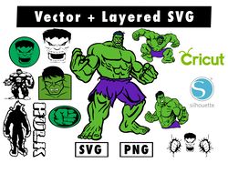 hulk  svg, png files for cricut machine , anime svg , manga svg , goku svg