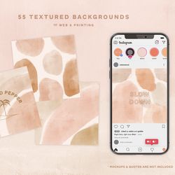 55 beige boho backgrounds / textured background / neutral background / digital paper / instagram cover / hand-drawn text