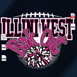 pink out, illini west, volleyball svg, breast cancer, breast cancer gift, cancer awareness, breast cancer svg, volleybal