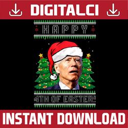 happy 4th of easter funny joe biden political ugly christmas easter day png, happy easter day sublimation design