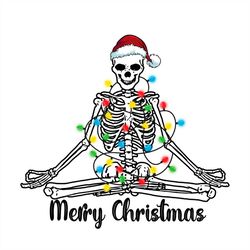 merry christmas skeleton meditate png sublimation designs