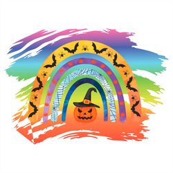watercolor halloween boho rainbow png sublimation designs
