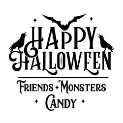 happy halloween friend monsters candy svg silhouette