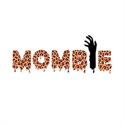 leopard pattern mombie svg, skeleton hand svg png