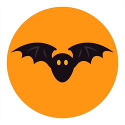 horror bat orange background logo svg png