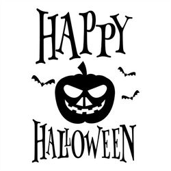 happy halloween scary pumpkin bat svg silhouette