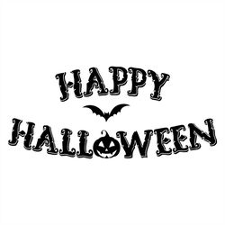 happy halloween bat pumpkin svg silhouette