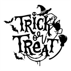 trick or treat witch hat broom svg silhouette