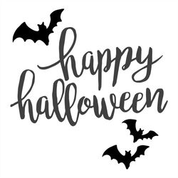 happy halloween handwritten bat svg png