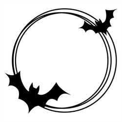 flying black bats circle svg silhouette