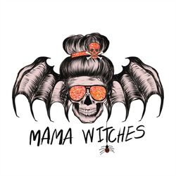 mama witches png, messy bun mom bat png sublimation designs