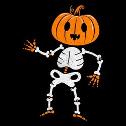 skeleton pumpkin head svg png