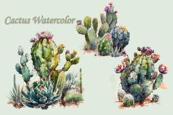 Cactus Watercolor Clipart