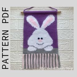 crochet bunny wall hanging pattern pdf