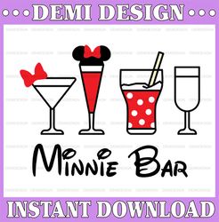 minnie bar svg disney drinks minnie mouse bar minnie wine glass cut file design vector icon