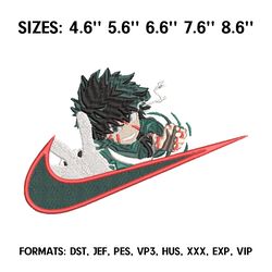 izuku deku midoriya embroidery design file, my hero academia anime embroidery design, izuku machine embroidery pattern.