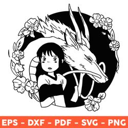 sen and chihiro svg, love anime svg, anime manga svg, japanese cartoon svg, svg, png, dxf, eps - download file
