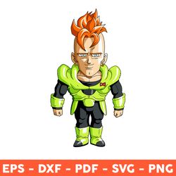 Android 16 Svg, Dragon Ball Z Chibi Svg, Dragon Ball Svg, An - Inspire  Uplift