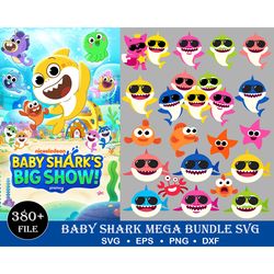 380 baby shark svg, dodo shark svg, daddy shark svg, mommy shark svg, baby shark font svg, baby shark family svg bundle,