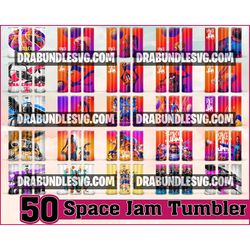 50 space jam tumbler design, 20 oz skinny tumbler design, sublimation image, tumbler wrap, space jam cup, space jam subl