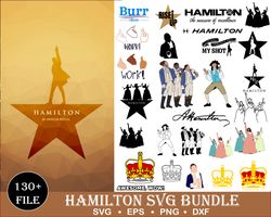 hamilton bundle svg, hamilton clipart, hamilton cricut, hamilton svg, png dxf eps file