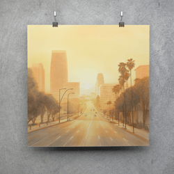 dawn in la - downloadable and printable digital painting