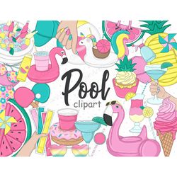 pool clipart bundle | swimming illustration