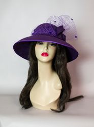 wide brim felt hat woman,audrey hepburn hat, breakfast at tiffany hat