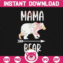 mama bear png in floral clipart, floral mama bear png, sublimation designs download for shirt, cups and mugs, mama bear