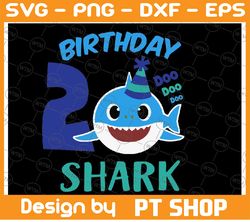 shark 2nd birthday svg, boy birthday shark svg dxf eps, boy second birthday clipart